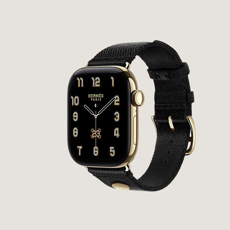 284 Apple Watch エルメス　ブラック　レザー　HERMES Series 12 case & Band Apple Watch Hermès Single Tour 42 mm Sangle